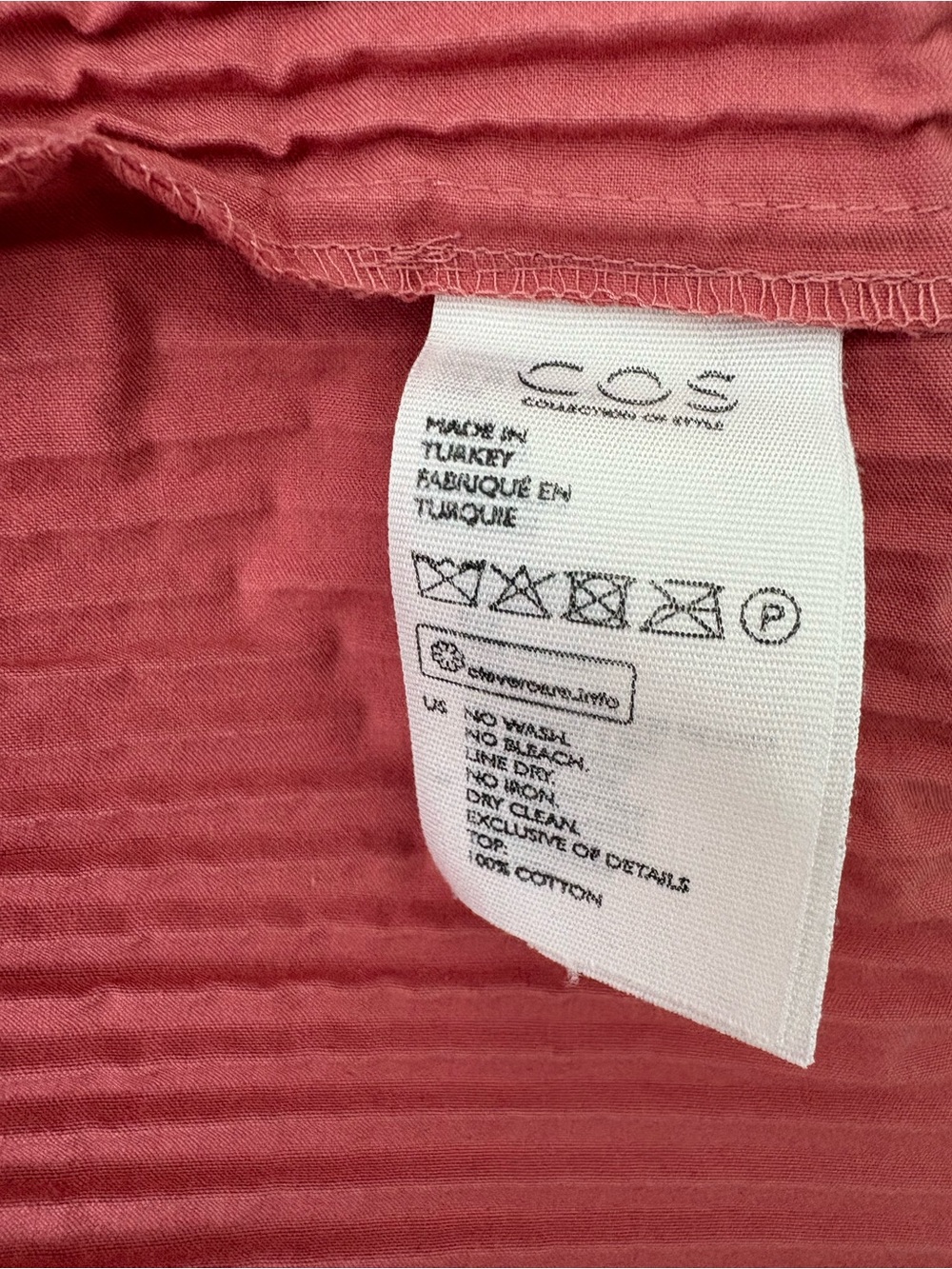 COS Dusty Rose Pleated Hem Shift Dress Size 8 Minimalist Sleeveless Midi Dress - Picture 10 of 10